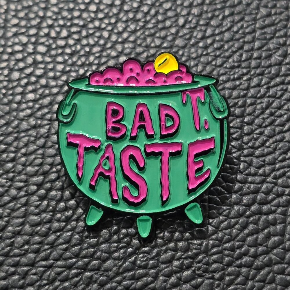 Killstar โฆ Bad Taste Enamel Pin โฆ Occult Cute Cauldron Witchy Graphic OS